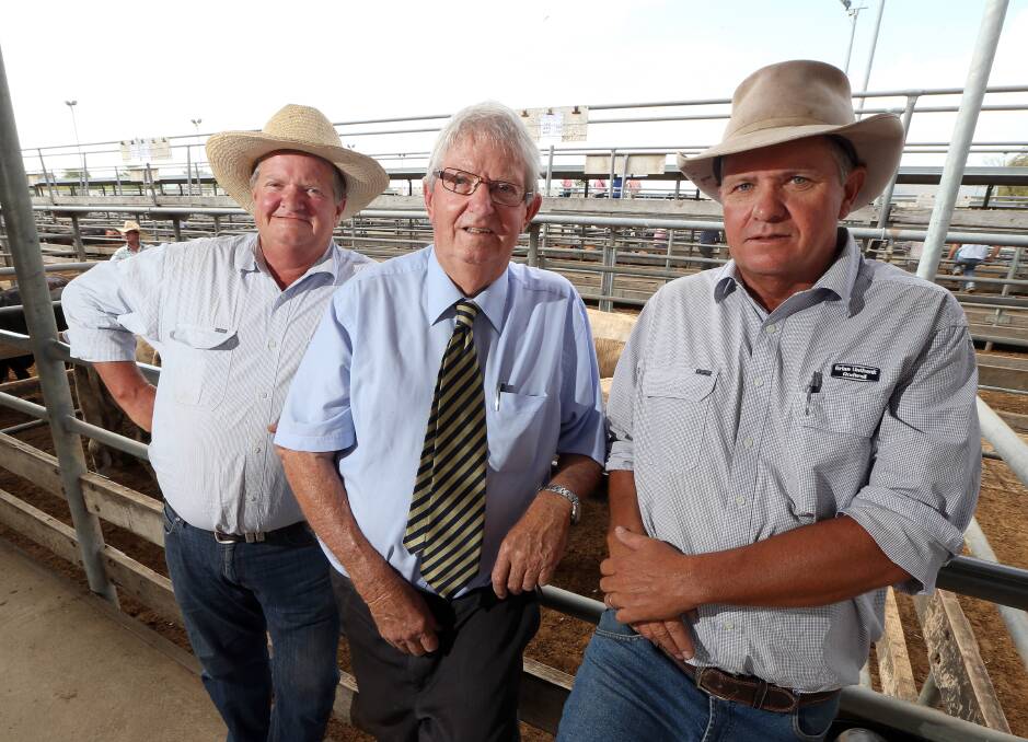 FAMILY TIES: Brian Unthank,centre, with sons Gerard, left, and Michael, right. They run the livestock arm of BUR.