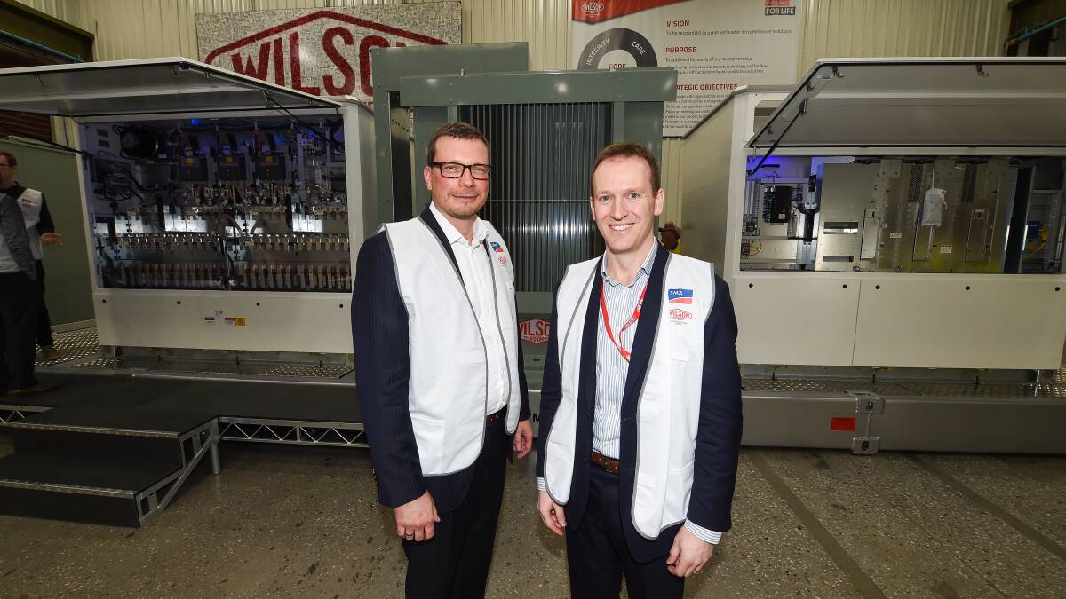 POWERFUL COMBINATION: SMA executive vice-president Boris Wolff, left, and Wilson Transformers managing director Ed Wilson. Picture: MARK JESSER