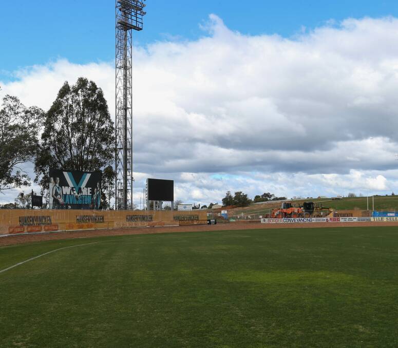 Constrction is underway on the major elements of the Lavington Sportsground redevelopment not expected to finish before August next year. Picture: TARA TREWHELLA