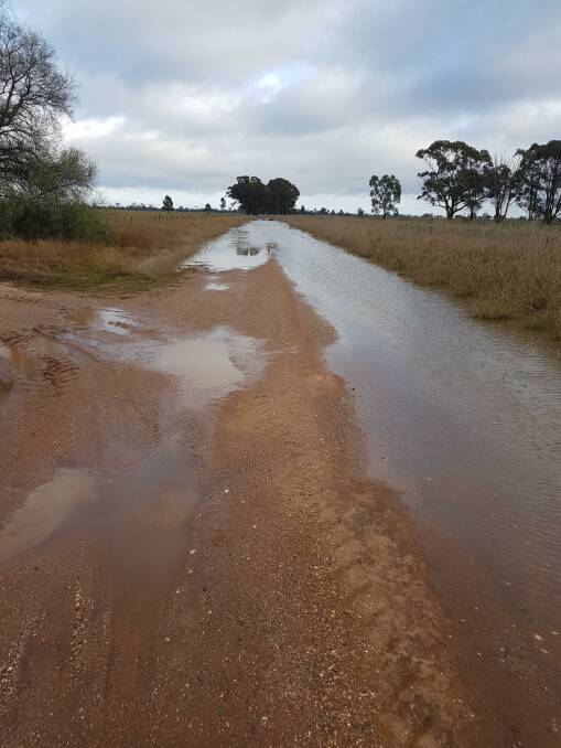 The state of Larcombes Road near Corowa.