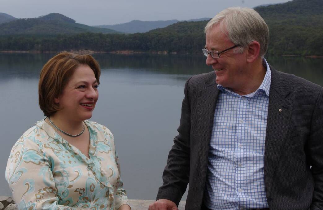 CONNECTED: Sophie Mirabella and former federal and trade and investment minister Andrew Robb at Lake Buffalo.
