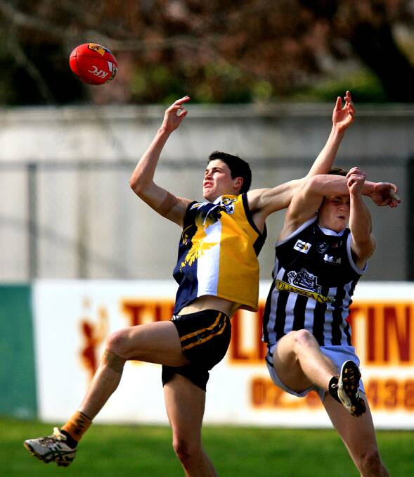 FLASHBACK: Jack Crisp playing for the Alpine Eagles in the 2010 Ovens and Murray season when they finished runner-up to Wodonga Raiders.