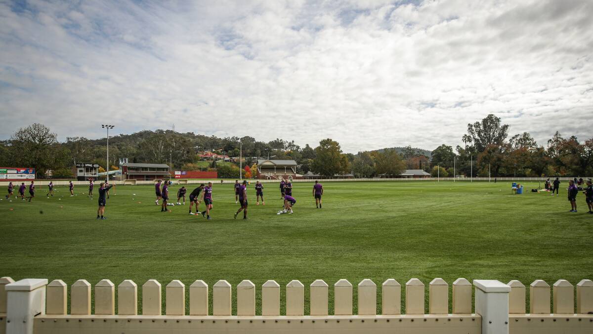 Melbourne Storm used the Albury Sportsground as a training base for recommencement of NRL season.