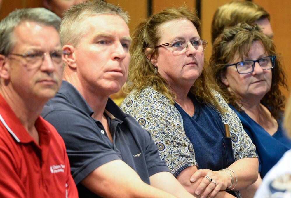 Brendon Shiels, John House, Mary-Ann Marcure and Sally Whitehouse at the Albury Council meeting. Picture: MARK JESSER