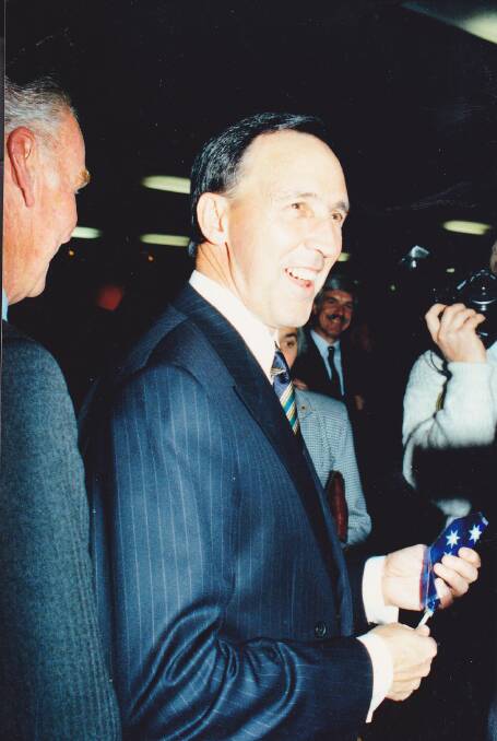 Former PM Paul Keating in Corowa in 1993 for centenary of federation conference held in the town.