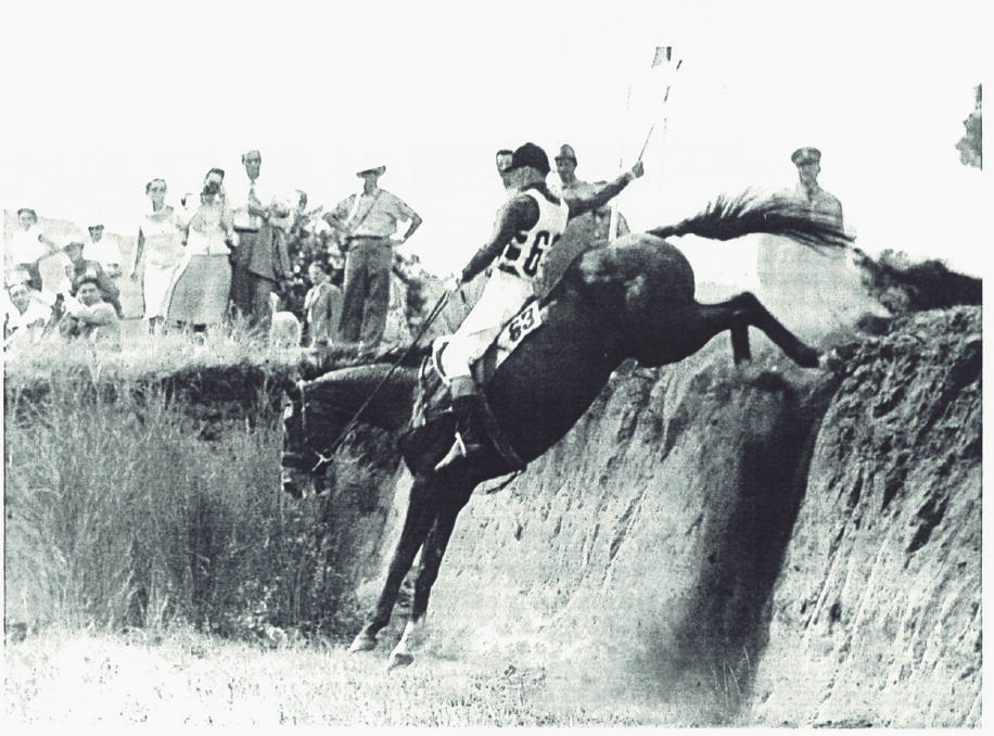 Laurie Morgan and Salad Days in the cross-country phase of the Rome Olympics three-day event.