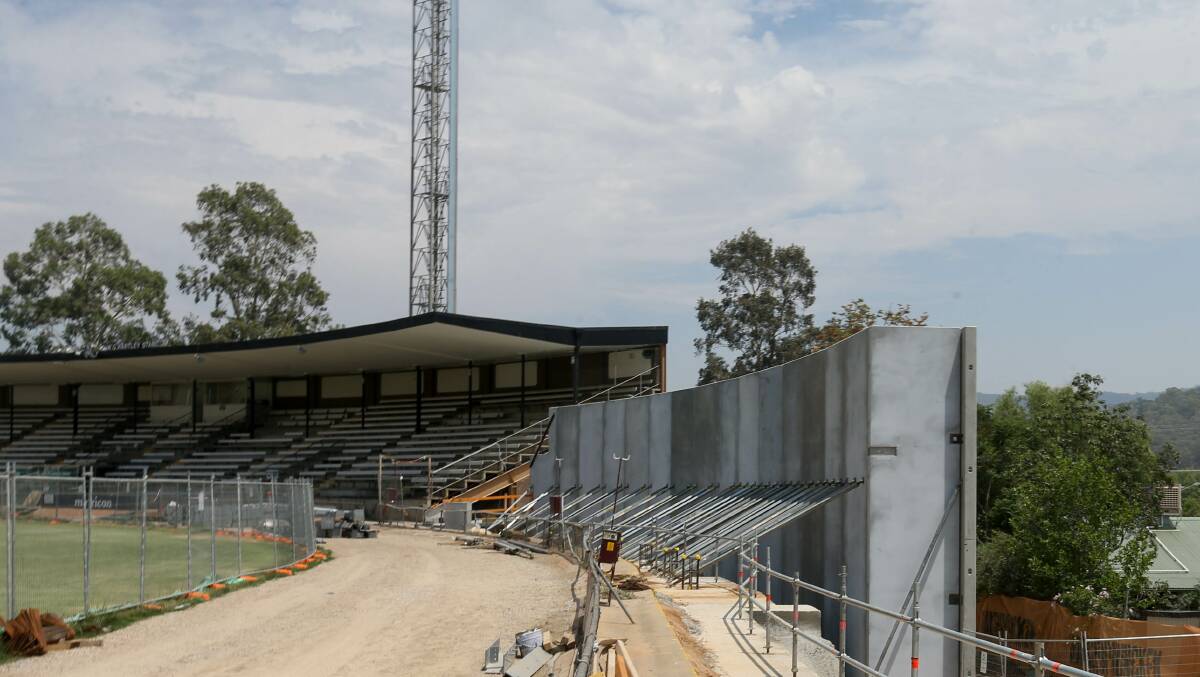 TAKING SHAPE: The Lavington Sportsground main grandstand is being extended with 300 more seats and other facilities. Pictures: TARA TREWHELLA