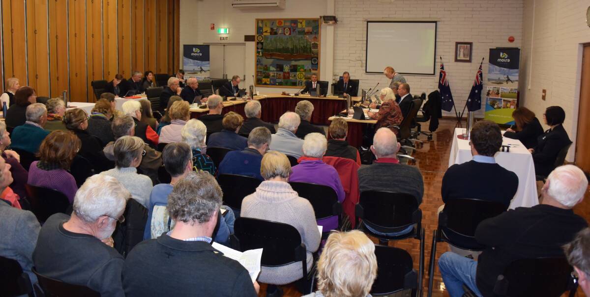 PACKED HOUSE: Angry Yarrawonga residents filled the public gallery last night.