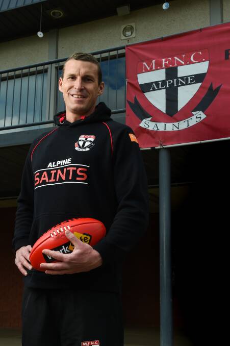 WELCOME BACK: Myrtleford Alpine Saints under-18s coach Tristan Purss will be back at the helm for their return in 2019. Picture: MARK JESSER