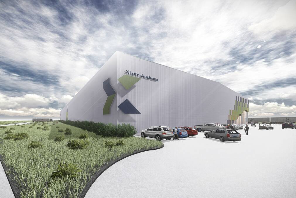 An artists' impression of what the proposed XLam timber processing factory will look like when built in Albury-Wodonga.