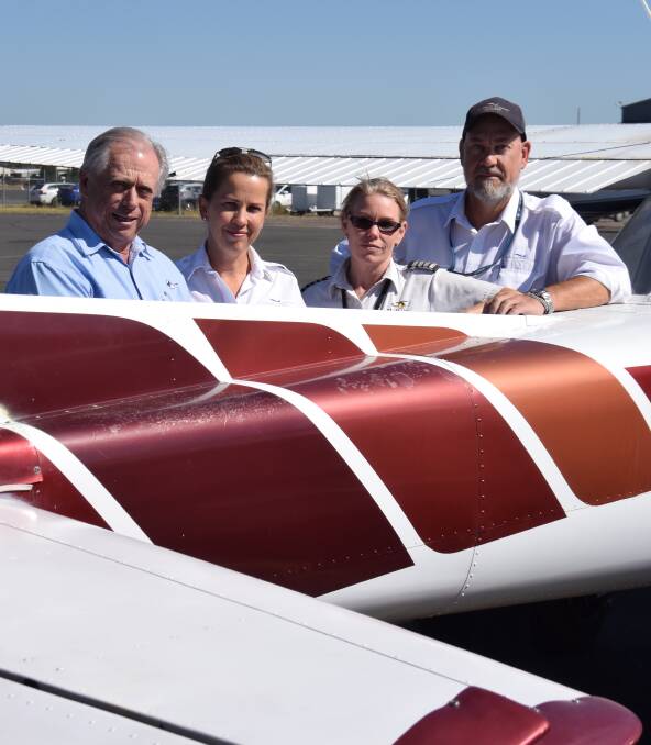HOLD FIRE: Airport business operators, from left, Stirling Preston, Rhena Geraghty, Marianne Evans and Ian Bennett.