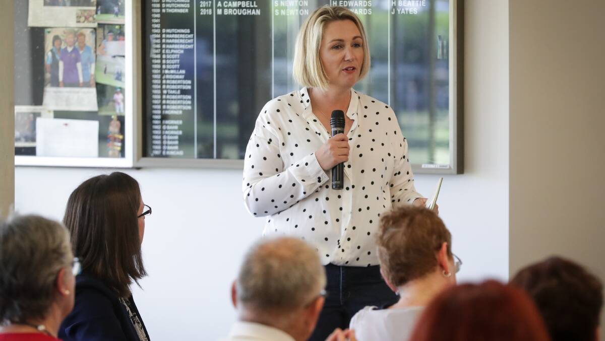 TAKING A STAND: Parent Cathryn Singe played a lead role in ensuring childcare services remained in Henty after Albury-Wodonga Community College pulled out as the provider. Picture: JAMES WILTSHIRE