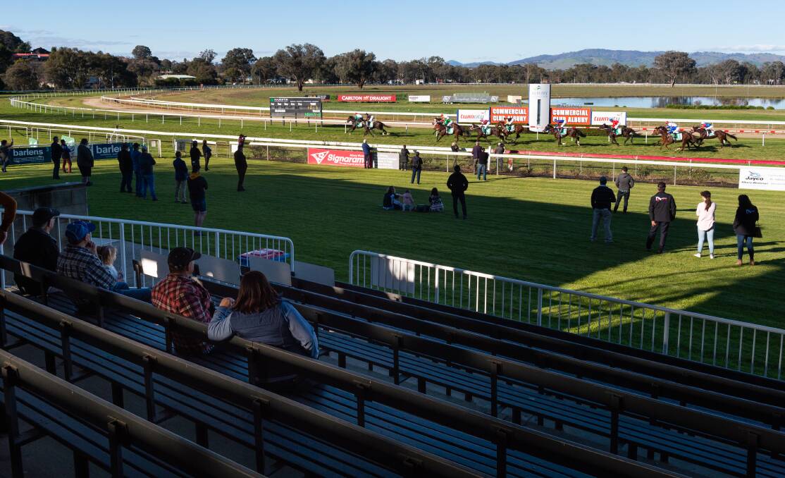 RESTRICTIONS EASE: Albury Racing Club welcomed back crowds on Monday for the first time since the pandemic began. Picture: MARK JESSER