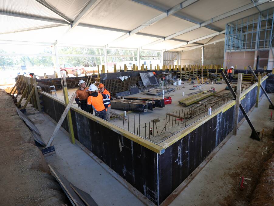 FLOOD FEARS: The Corowa Aquatic Centre redevelopment is being constructed to withstand flooding which could occur with the predicted La Nina weather event.