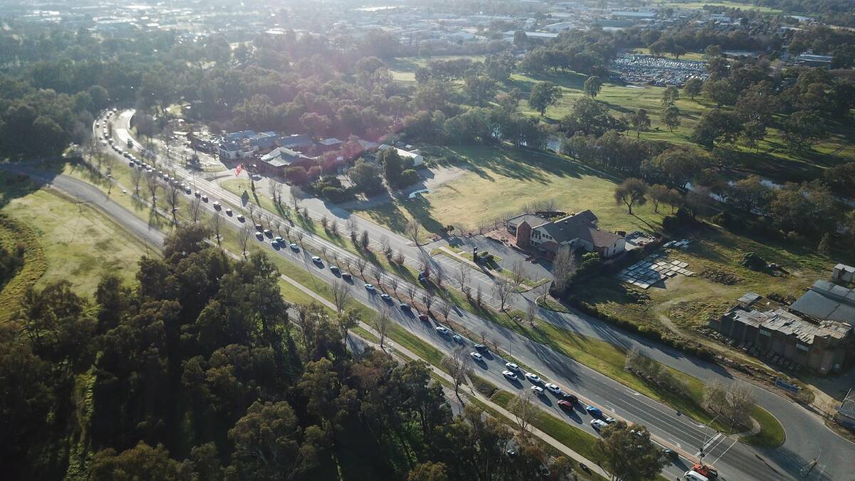 CAUSEWAY CHAOS: Long delays became almost a daily occurrence for Albury-Wodonga residents when the border shut in July. Picture: MARK JESSER