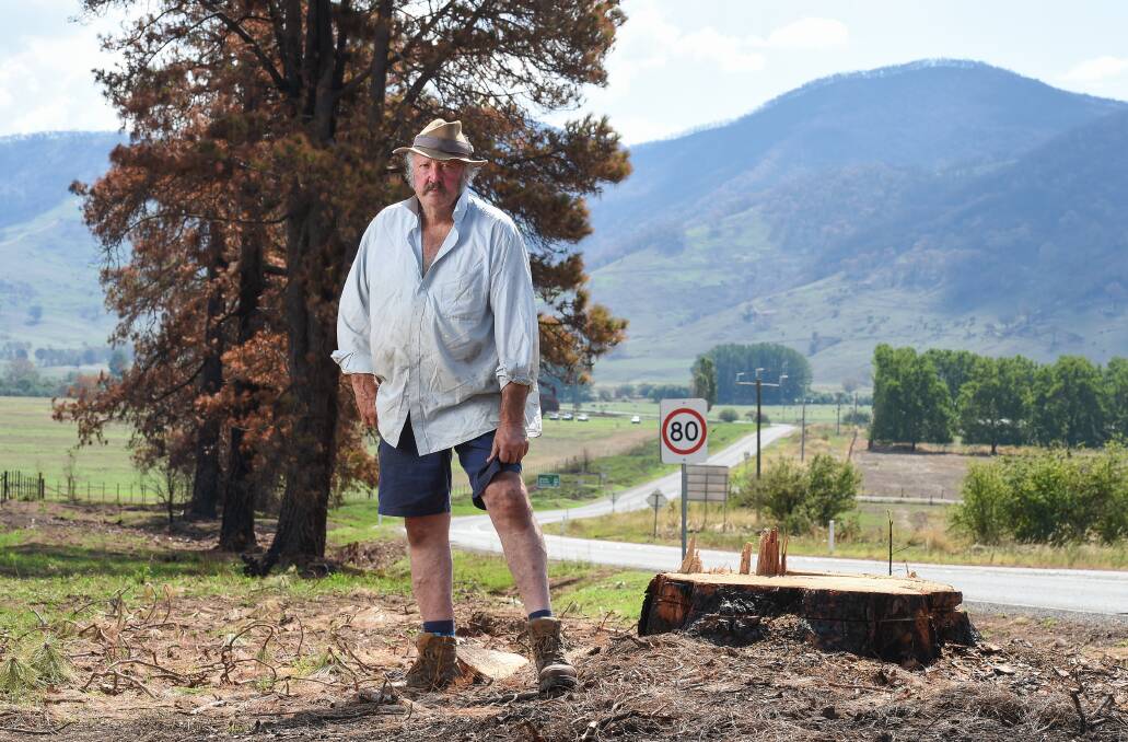 FLASHBACK: Tintaldra resident Phil Coysh at the Avenue of Honour site earlier this year. Picture: MARK JESSER