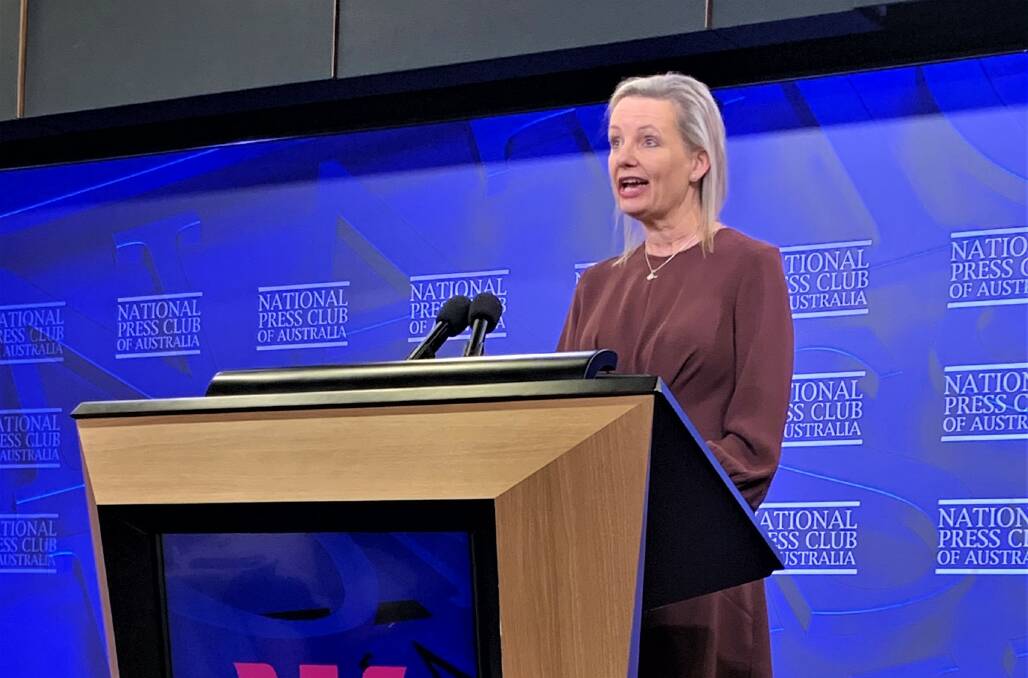 SHOWING THE WAY: Federal Environment Minister Sussan Ley at the National Press Club in Canberra where she praised Albury for being a leader in 
