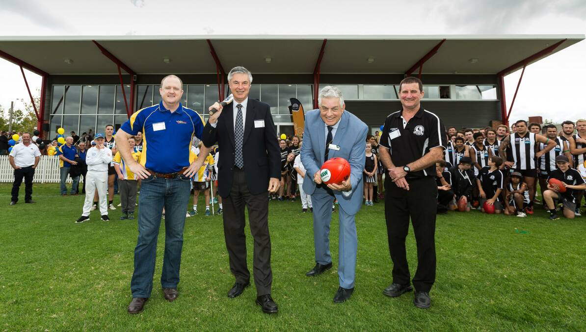 OFFICIAL OPENING: Anthony Baker, Greg Aplin, Henk van de Ven and Ted Miller celebrate the pavilion opening. Picture: ROB LACEY