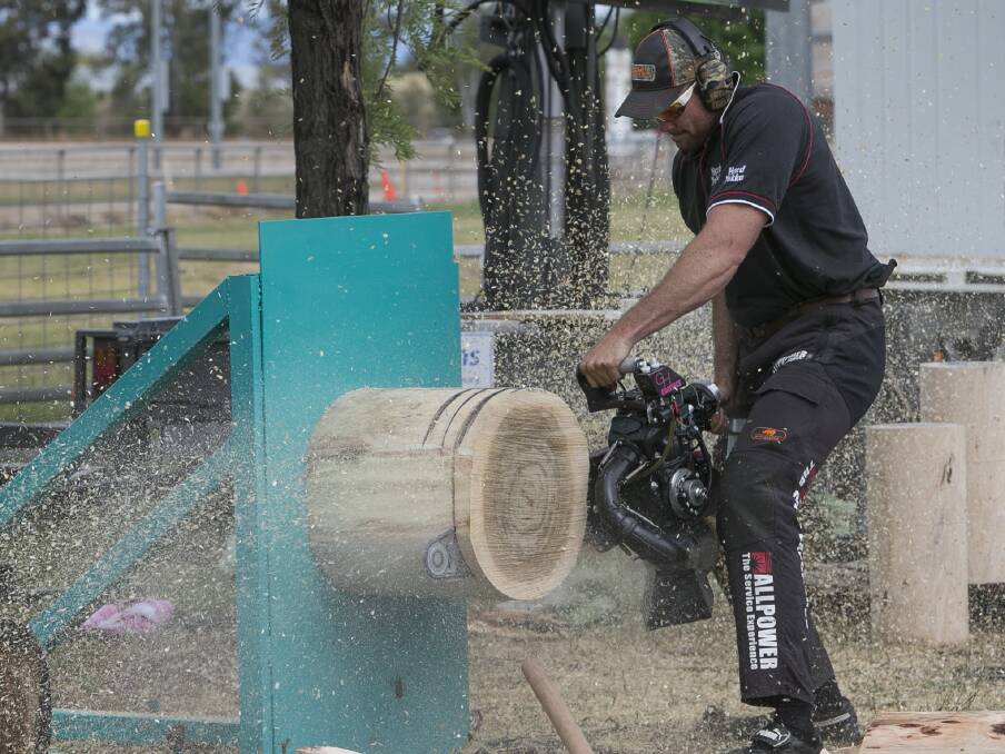 CARVING UP: The chainsaws were more central at the Albury Show this year and made some noise to draw in the spectators.