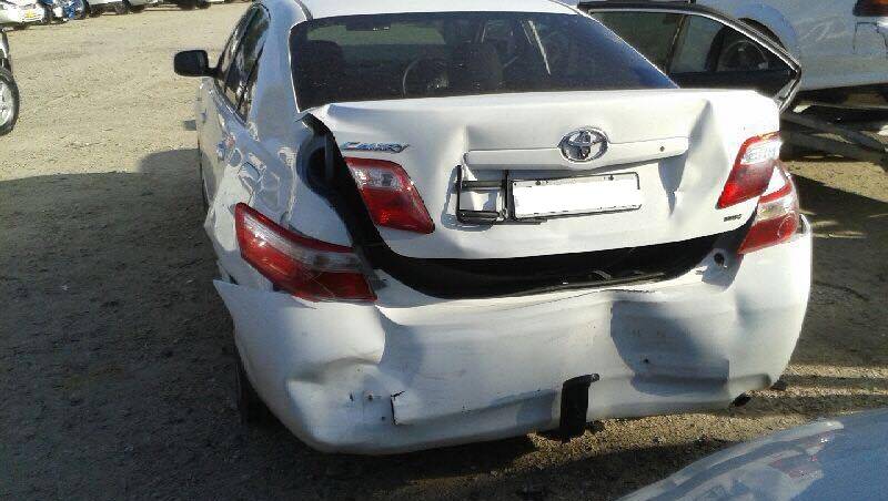 REAR ENDED: Blake Cogdell's Toyota is being assessed by panel beaters after a woman crashed into the back of him.
