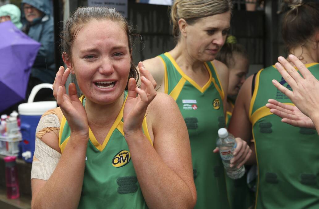 BIG VICTORY: North Albury C-grade captain Olivia Gallaway let some tears flow after leading her team to victory.