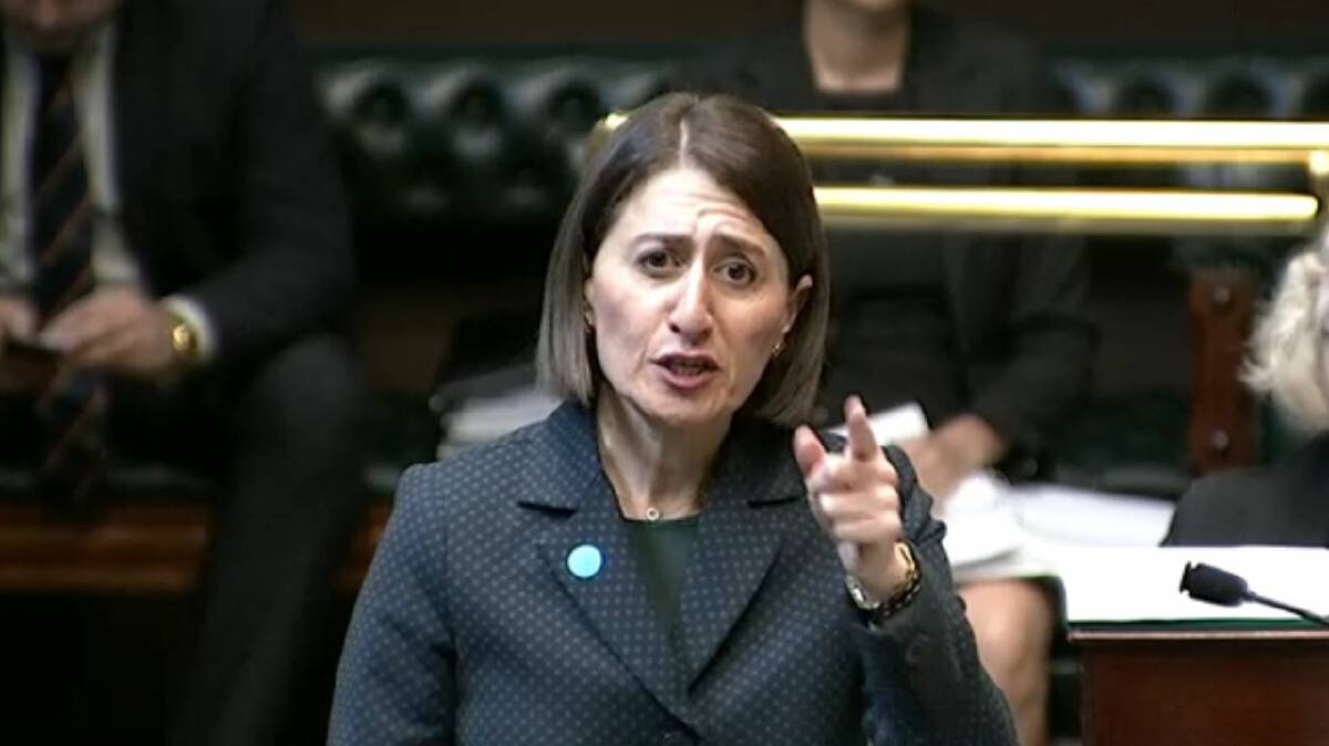 NSW Premier Gladys Berejiklian responds to questions in Parliament on Monday over what she knew about former Wagga MP Daryl; Maguire's business schemes. Picture: NSW Parliament