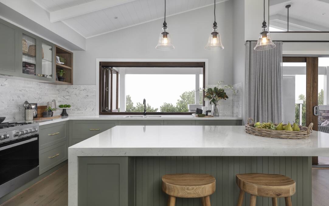 There's plenty of space for generous country cooking in Kalarney's stunning kitchen that has a central role in the home's open plan living design. Picture: Supplied