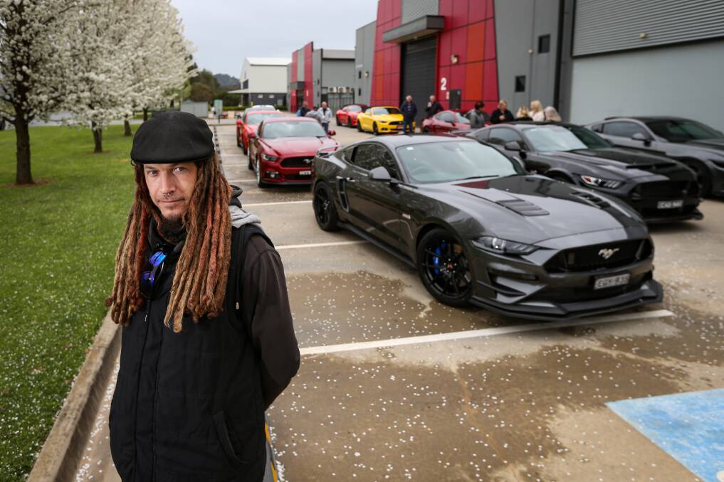 START YOUR ENGINE: Albury-Wodonga Ford Mustang Car Club founder Andrew Cross has been delighted to see the group grow so quickly. Picture: JAMES WILTSHIRE