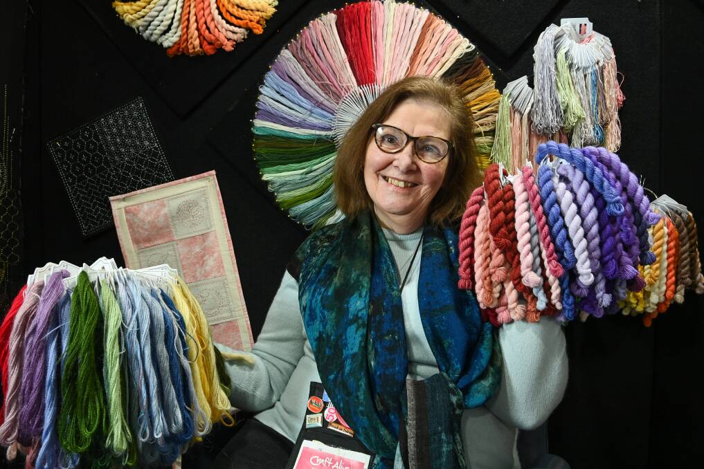 DYED IN THE WOOL: Robyn Dowling from Ballarat has been coming to Craft Alive in Wodonga for years. Picture: MARK JESSER