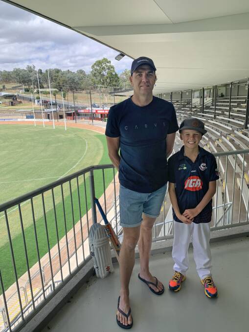 IMPRESSED: Albury's Justin Wheatley and son Tom enjoyed their first look at Lavington Sports Ground's new facilities during a tour on Saturday.