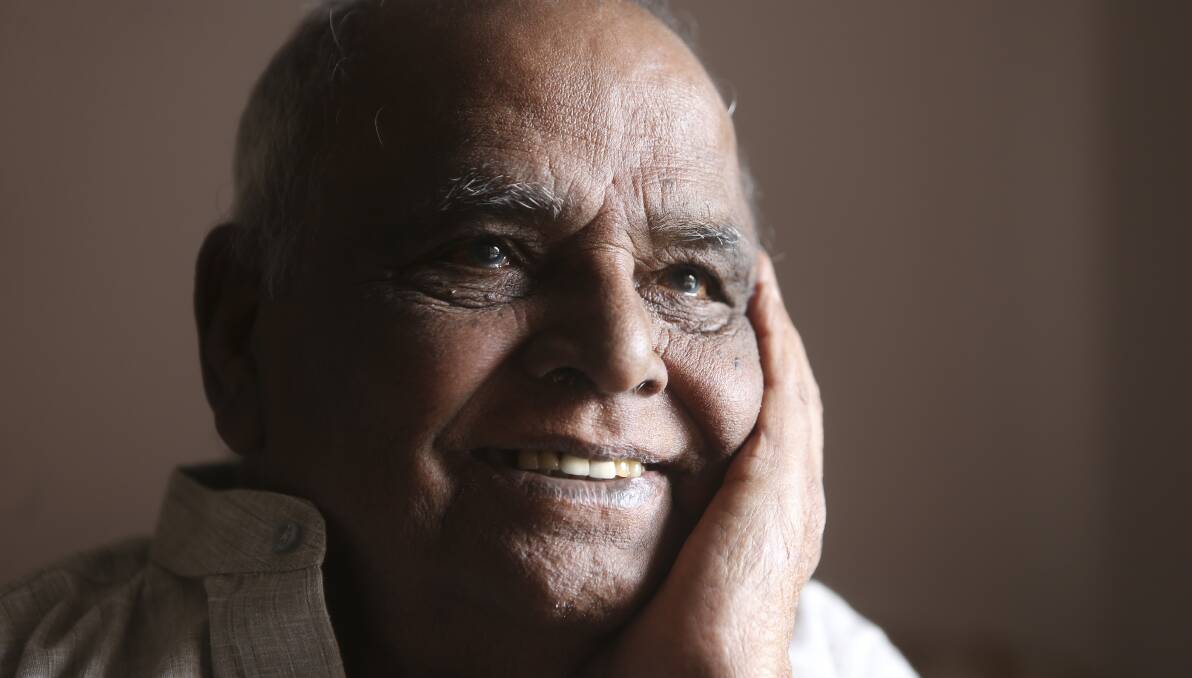 Dr Abraham Mamootil, 90, a retired dentist from India originally, looks towards a large window, helping light his face and create a positive portait.  