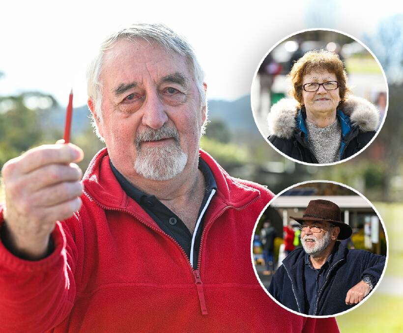 VOTED: Paul Stephenson, Annette Milton and Jan Tent of Khancoban voted in the Eden-Monaro by-election in their home town on Saturday, with coronavirus measures in place. Labor's Kristy McBain has claimed victory. Picture: MARK JESSER