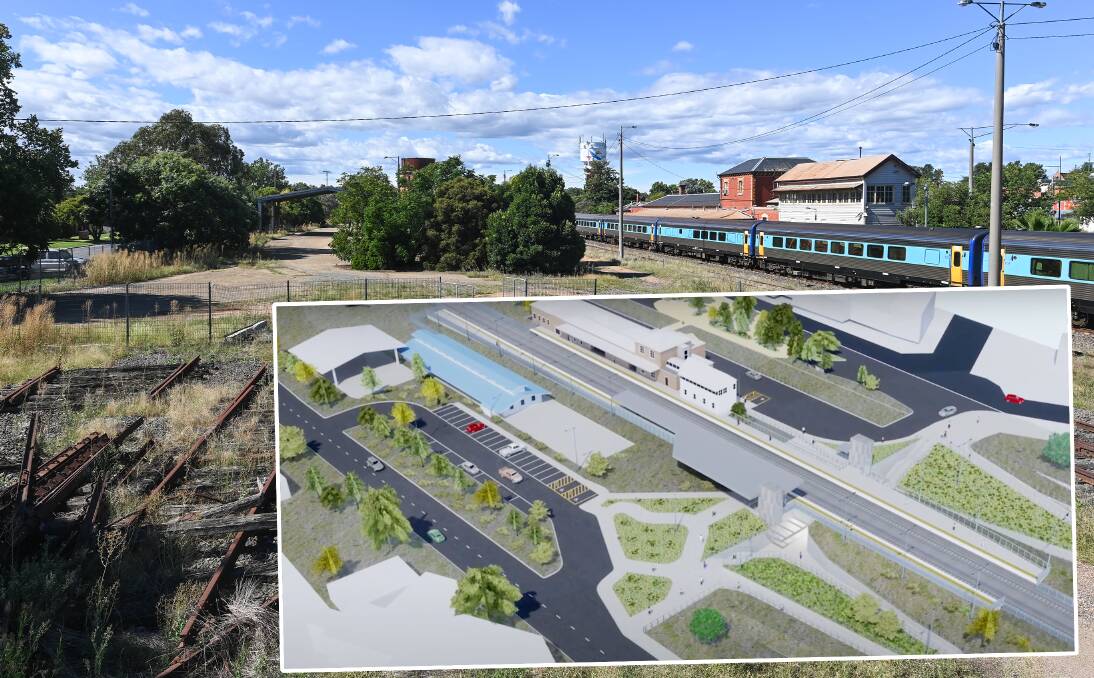 BEFORE AND AFTER: Wangaratta mayor Dean Rees labelled the railway precinct a 'disgrace' and said upgrades by the Australian Rail Track Corporation would enhance the space. Pictures: MARK JESSER AND ARTC
