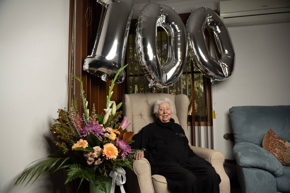 Wodonga's Iris Stone played down her 100th birthday celebrations. "I still have a lot of life to live," she says. Picture by Tara Trewhella
