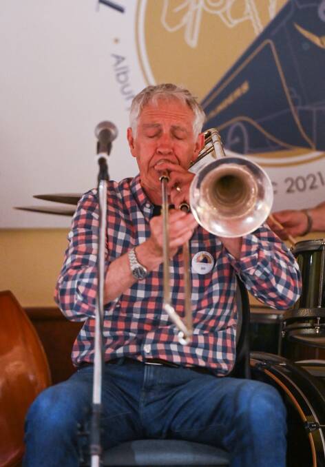 EVENT ON: Bill Beasley from Campbells Creek on the Trombone during day two of the convention. Events will run up until New Year's Eve. Pictures: MARK JESSER