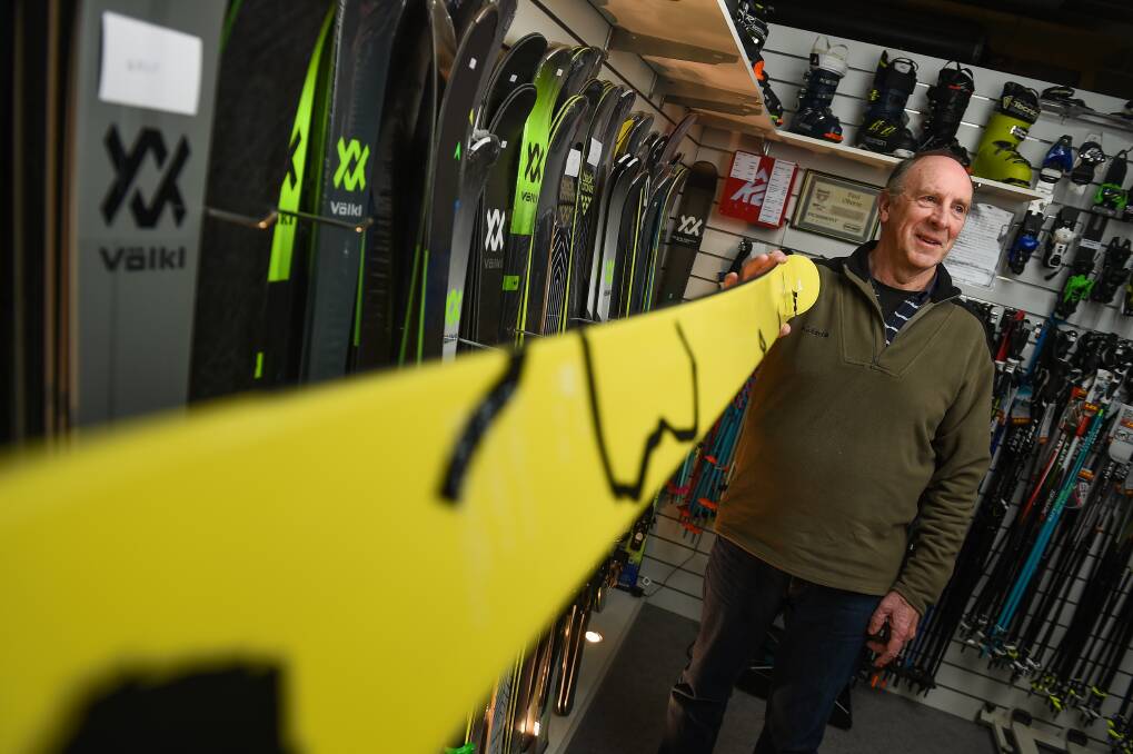 HERE TO HELP: Paul Oberin of Paul's Ski Shop in Wodonga is unsure what the 2020 ski season will hold. Picture: MARK JESSER