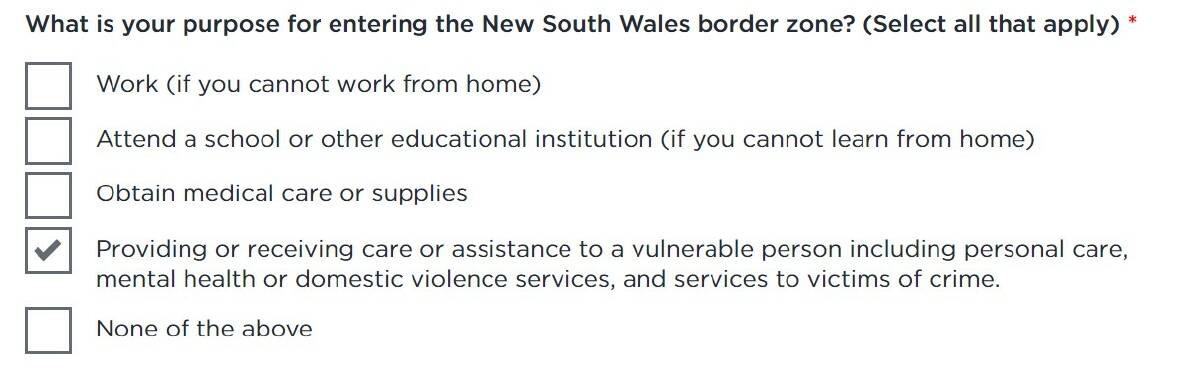Fourth reason added for border zone residents to cross into NSW