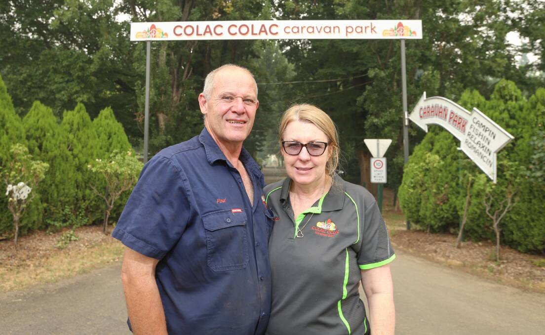 Colac Colac Caravan Park owners Paul and Melissa Dally.