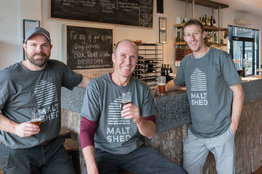 FOUNDERS: Malt Shed's Grant Jones, Andrew Bett and Mathew Saunders were added to the High Country Brewery Trail.