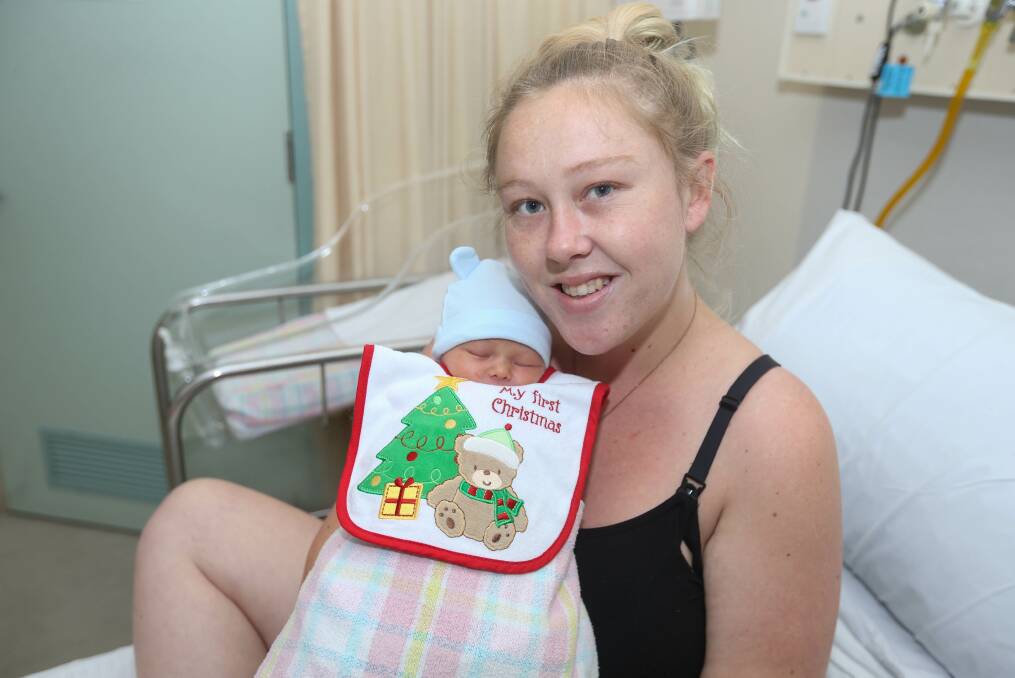 FIRST CHRISTMAS: Peta Hartley welcomed her first child Zion-Drew Bray in the early hours of Christmas Day. 