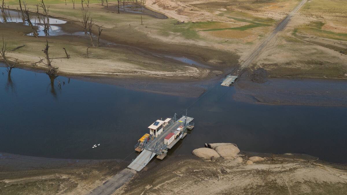 BIRDS EYE VIEW: The Wymah Ferry was suspended in April due to the low water levels in the Hume Dam. Picture: MARK JESSER