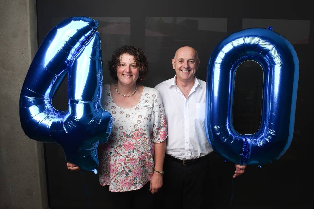 CELEBRATION: Jeanine Aughey and Luke Rumbold thanked the hundreds of foster carers who have looked after children during the past 40 years. Picture: MARK JESSER