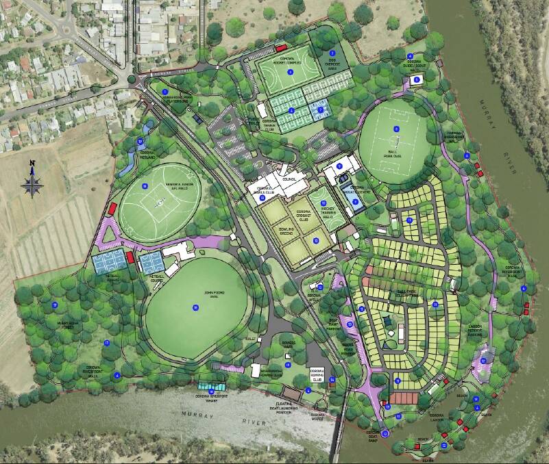 DRAFT PLANS: The redevelopment of the Corowa foreshore and sporting precincts have been drafted into multiple sections with an estimated cost of $35 million.