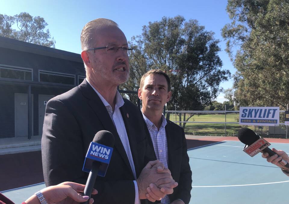 STANDING TOGETHER: Nationals candidate for Indi Mark Byatt and Liberal candidate Steve Martin made the $300,000 election promise.