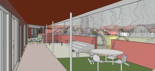 ARTIST IMPRESSION: The entrance to each classroom will have an extra outdoor space with glass windows to the classroom.