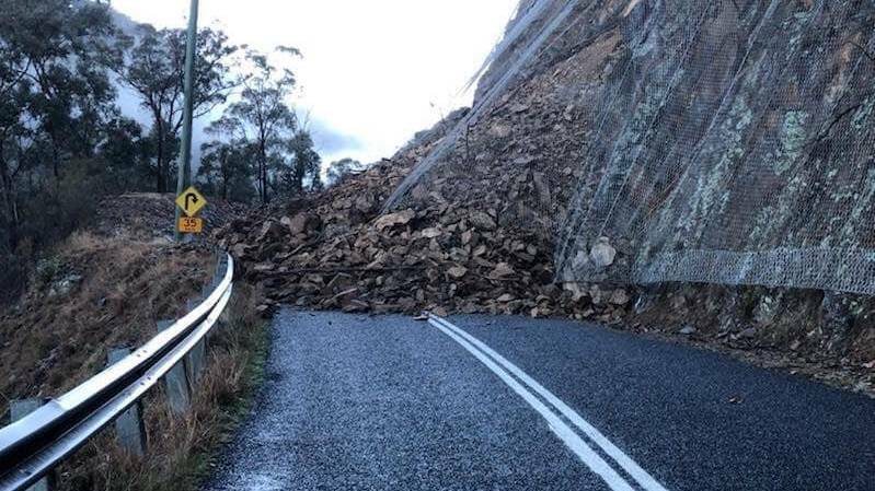ROCKSLIDE: A large number of rocks fell onto the road last Monday causing a week-long road closure.
