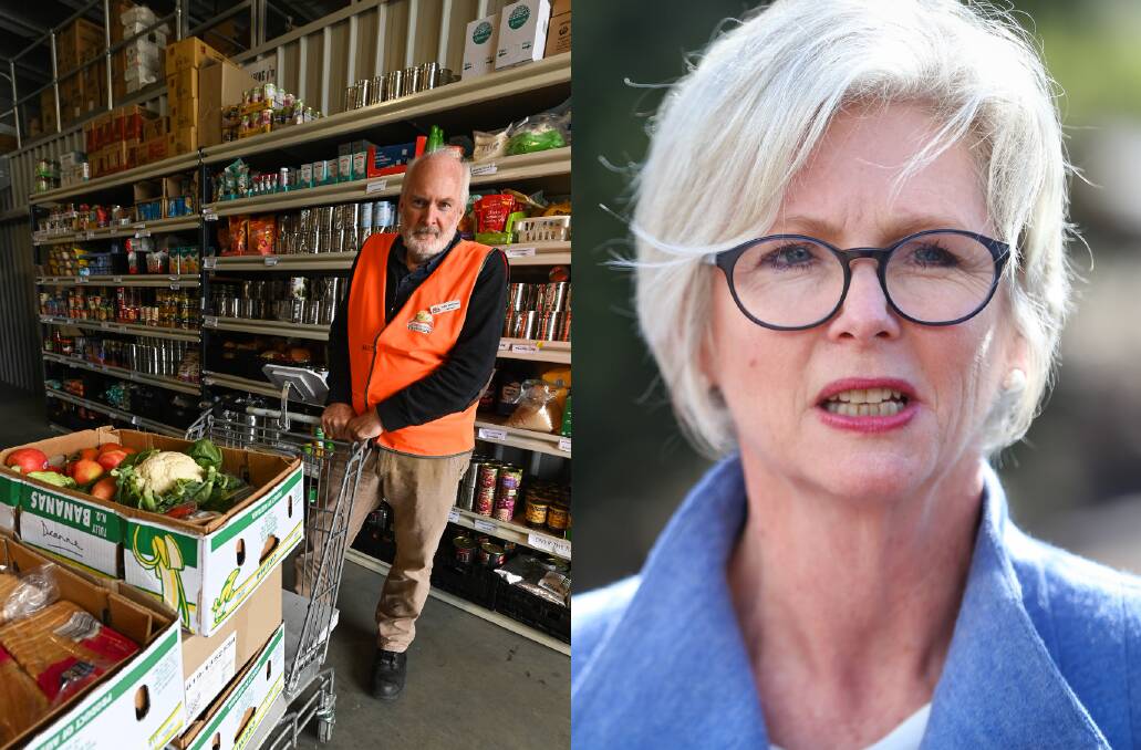 DEMAND TO GROW: Albury Wodonga Regional Foodshare general manager Peter Matthews is tipping the demand to surge after JobSeeker is cut on March 31. Indi MP Helen Haines said more people in her electorate are falling below the poverty line.