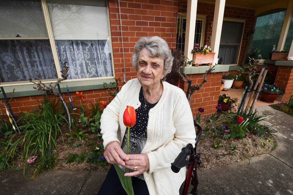'ALL I HAVE': Joy McGowan said her garden was all she had and is sad a flower thief has stolen that away from her. Picture: MARK JESSER