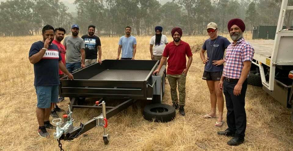 DONATION: One of many donations to the Lavington Rural Fire Brigade was this trailer from the Albury-Wodonga Punjabi community. Picture: FACEBOOK