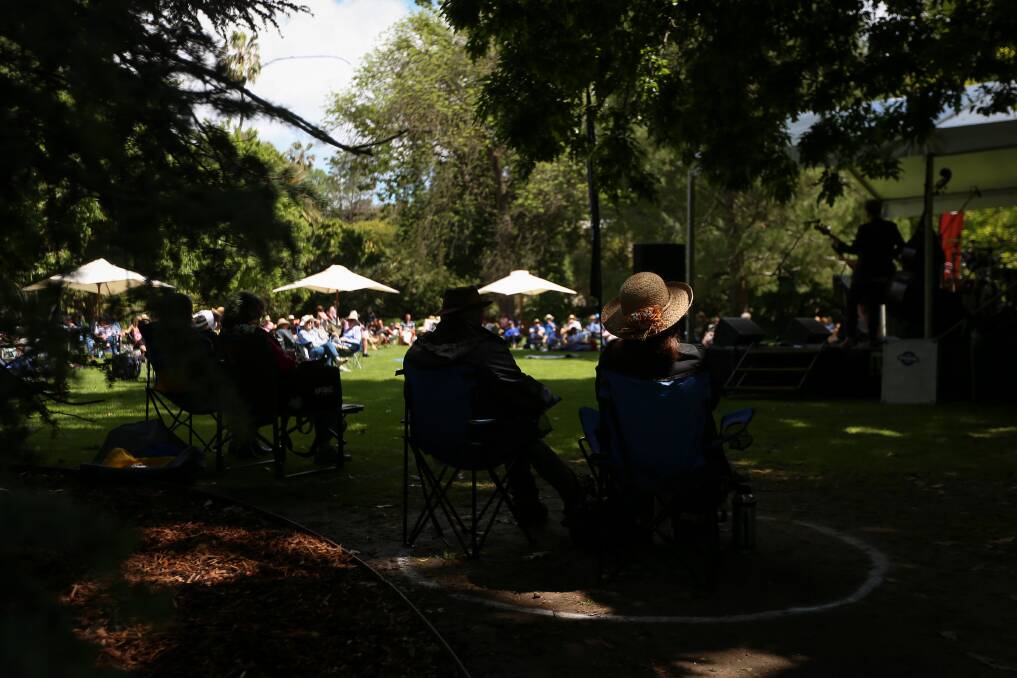 COVID SAFE: Around 100 people pre-booked their pods for the Music in the Gardens event at the Albury Botanic Gardens on Sunday. Picture: JAMES WILTSHIRE